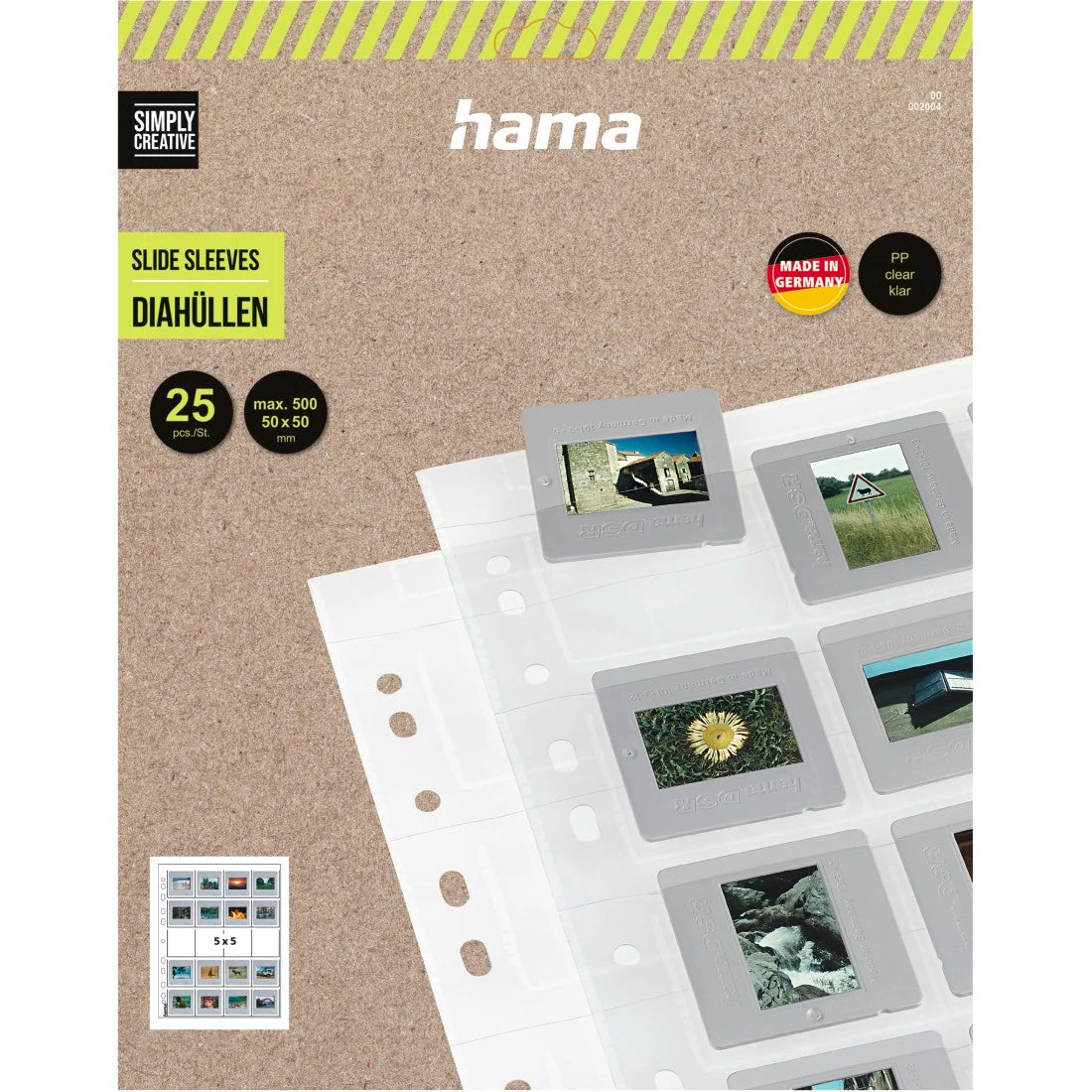 Hama 00002004 | Slide storage sleeves | 20 slides per sleeve | 5 x 5 cm