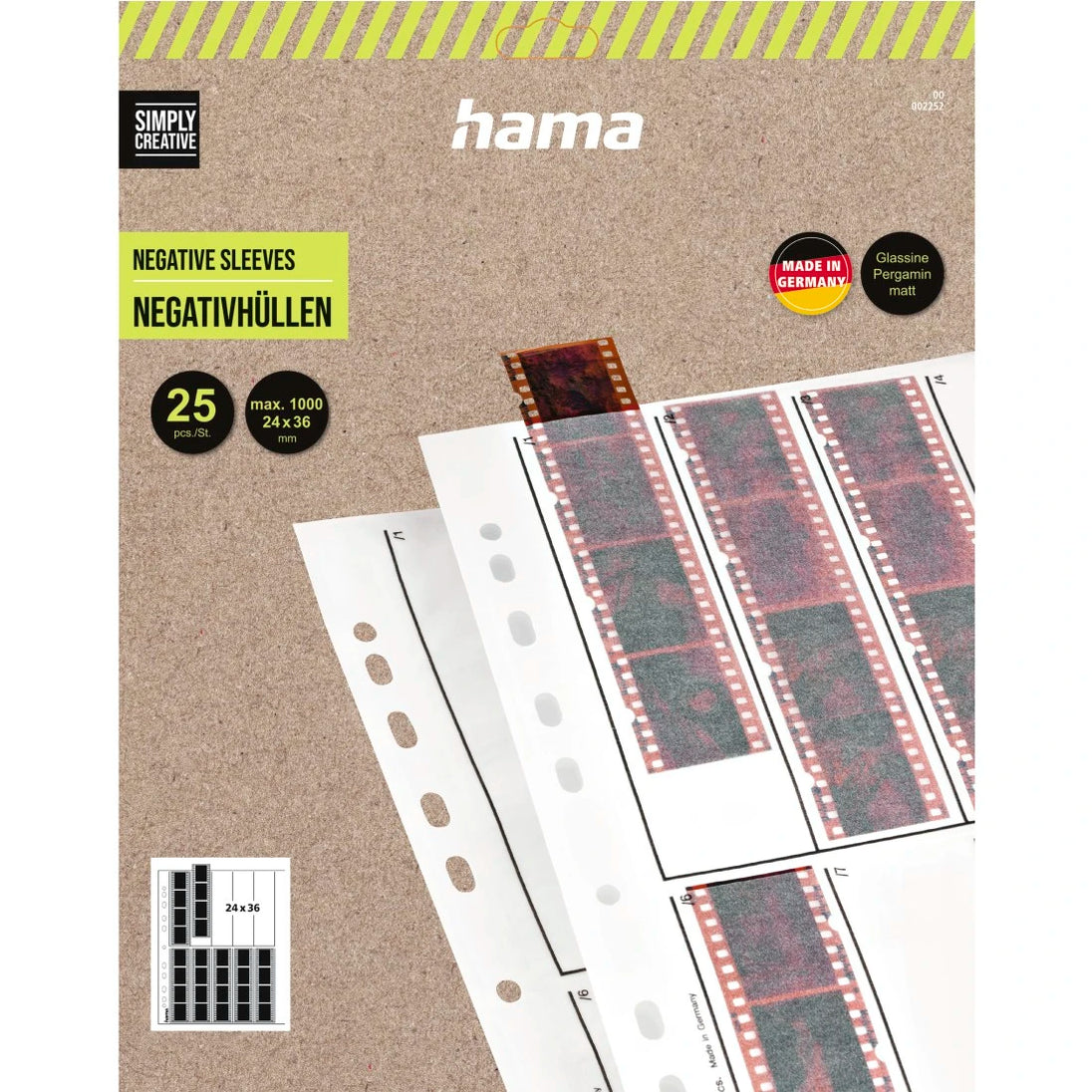 Hama 2252 | 35mm negative sleeves | 10 strips of 4 | 25 sheets