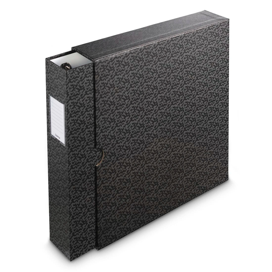 Hama 7546 | 4-D ring binder | 70 mm spine with slipcase | Black and grey