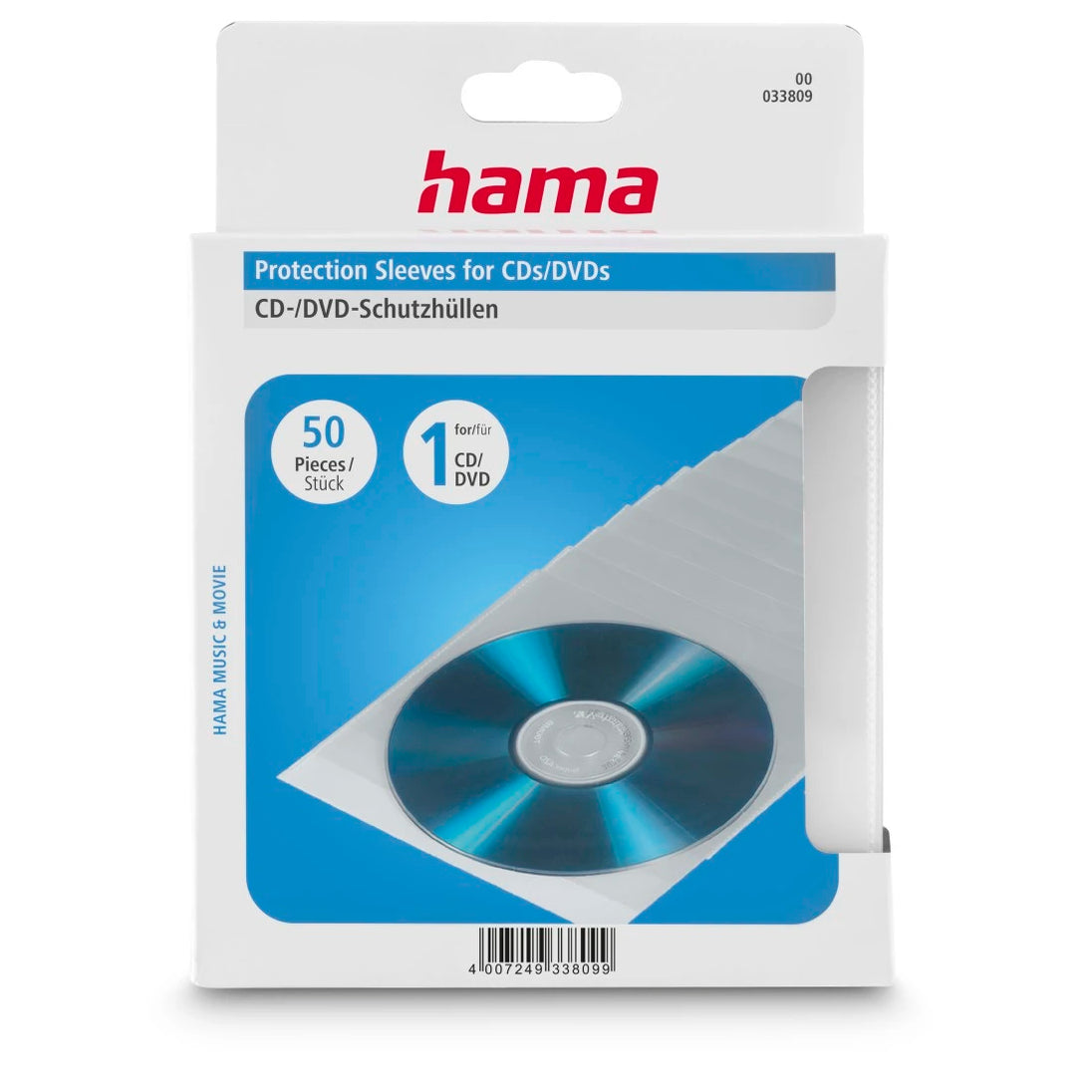 Hama CD/DVD Protective Sleeves 50 | Polypropylene | Transparent