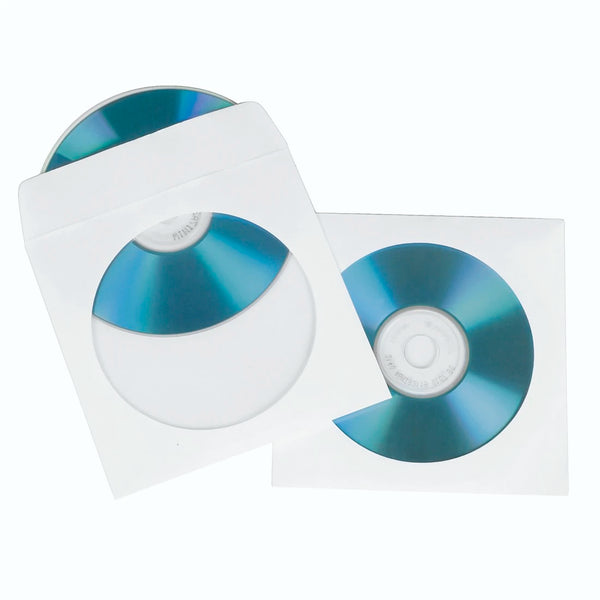 Hama 00051174 | CD/DVD paper sleeves | Pack of 100 | White
