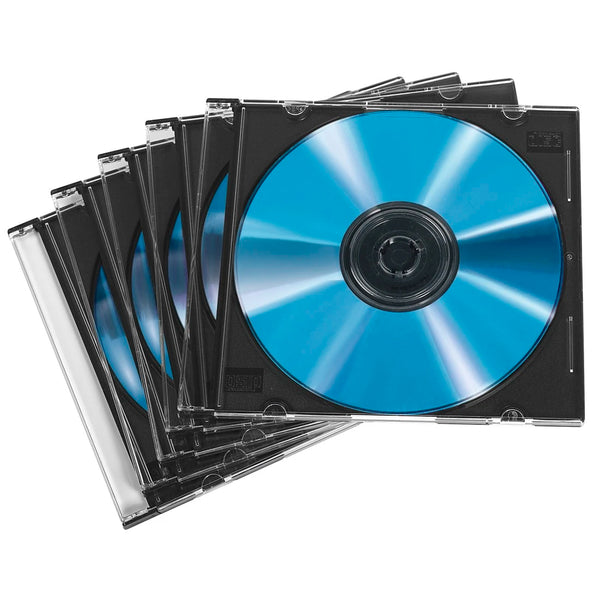 Hama 51269 | Slim CD jewel cases | 50 pack | Transparent and black