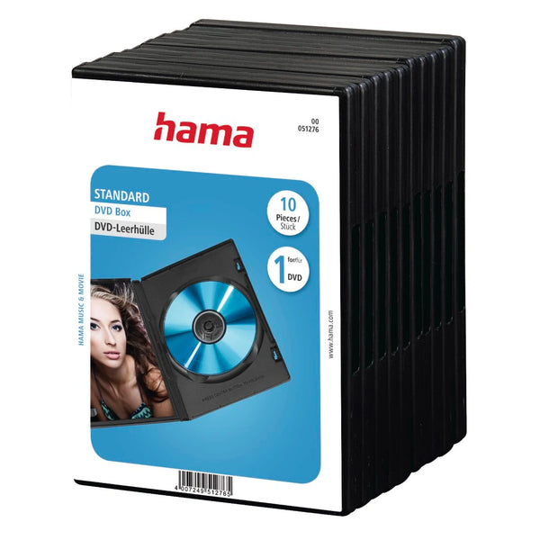 Hama Standard DVD Jewel Case | DVD cases | Pack of 10 | Black