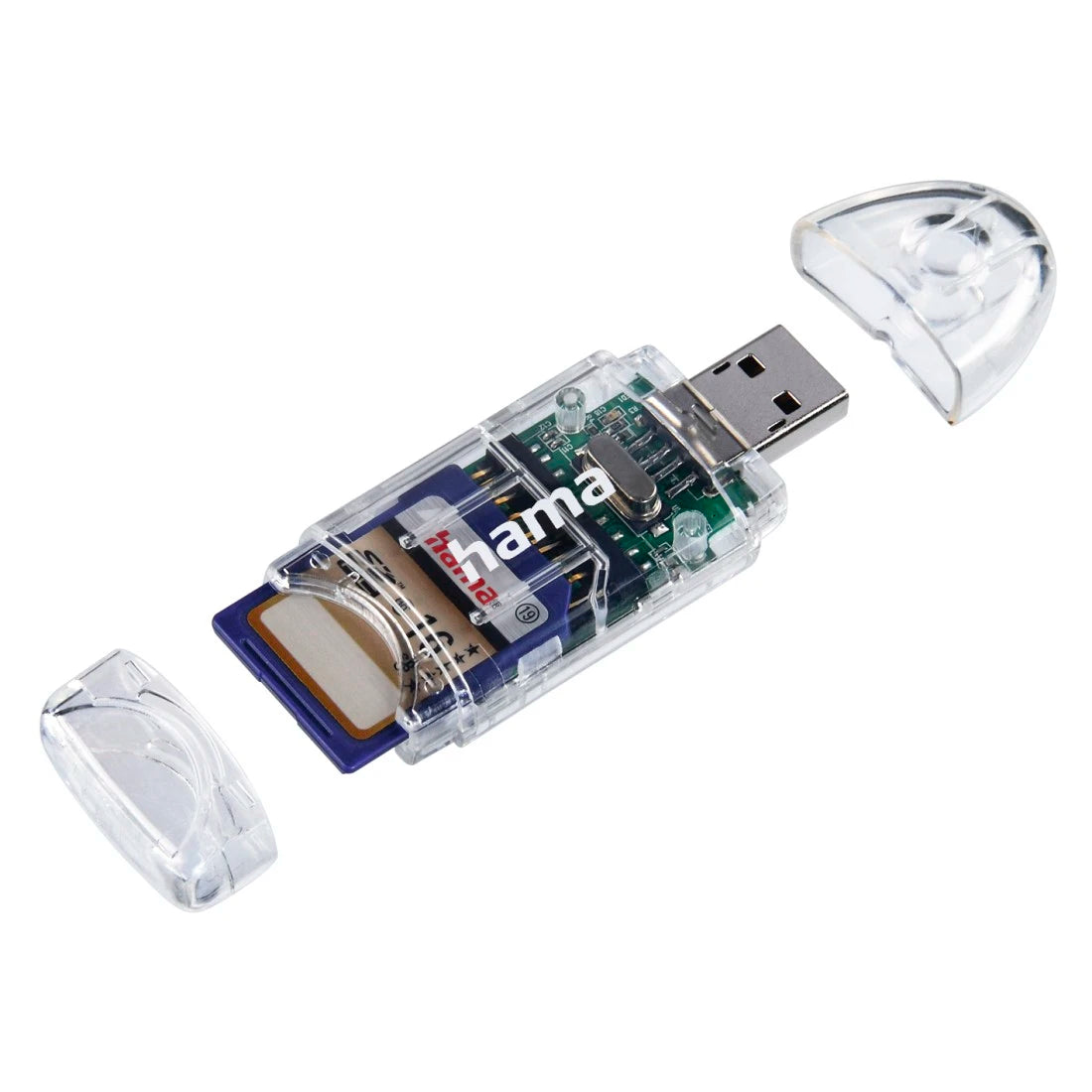Hama 91092 | USB 2.0 card reader | SD and microSD | Transparent