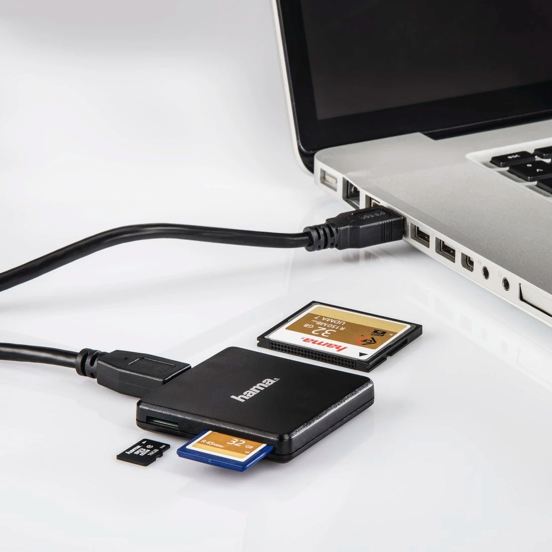 Hama 00124022 | USB 3.0 card reader | SD microSD and CF | Black