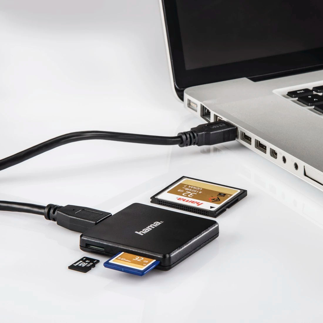 Hama 00124022 | USB 3.0 card reader | SD microSD and CF | Black