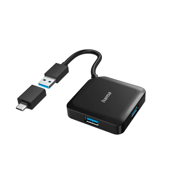 Hama 00200116 | USB hub | 4-port USB 3.2 Gen 1 | 5 Gbit/s | Black