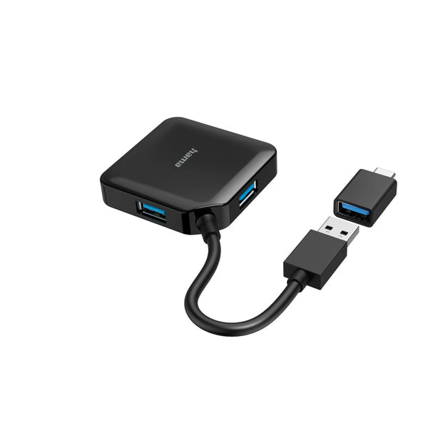 Hama 00200116 | USB hub | 4-port USB 3.2 Gen 1 | 5 Gbit/s | Black