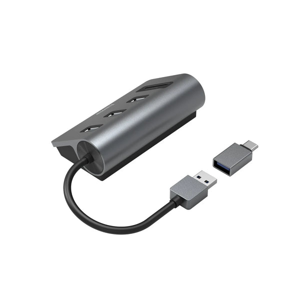 Hama 00200140 | USB hub and card reader | 3x USB-A and SD/microSD | Black/Grey