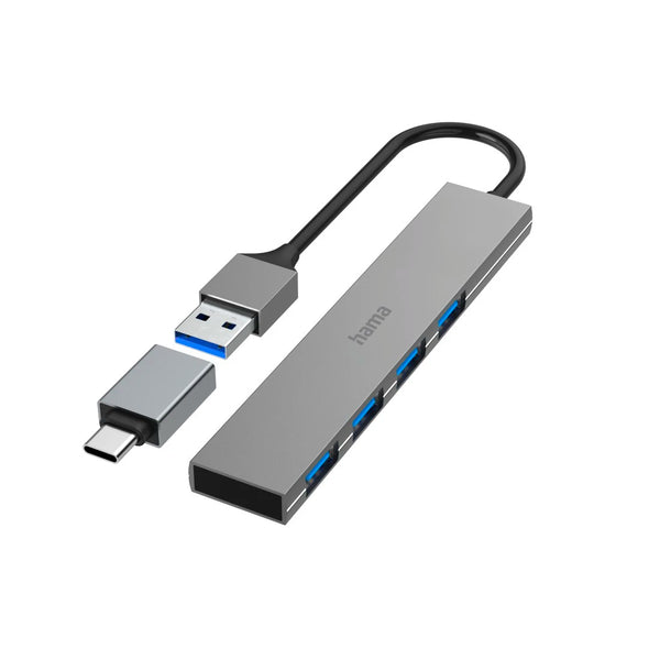 Hama 00200141 | USB hub | 4-port USB 3.2 Gen 1 | Grey