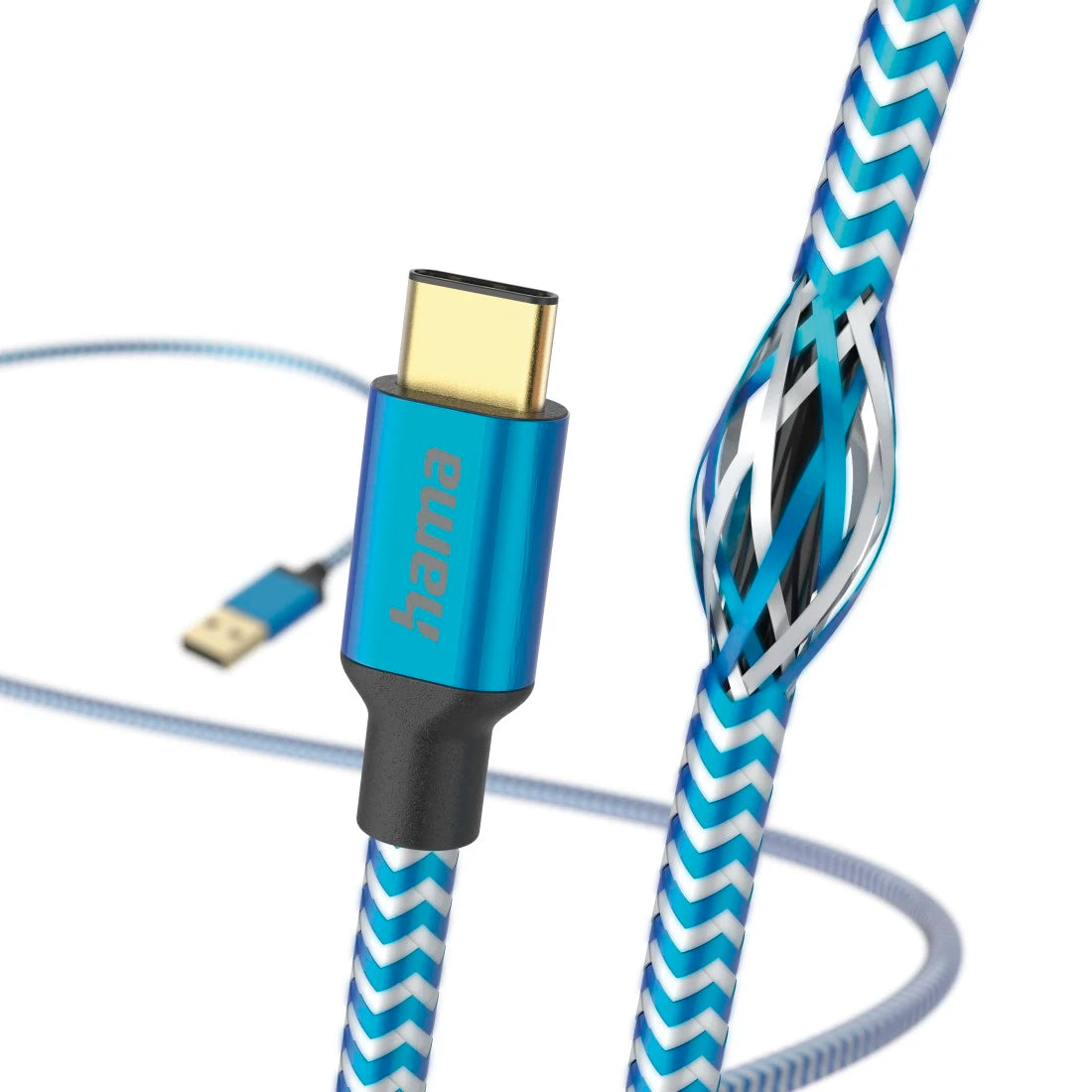 Hama Reflective | USB-A to USB-C cable | 1.5 m USB 2.0 | Blue