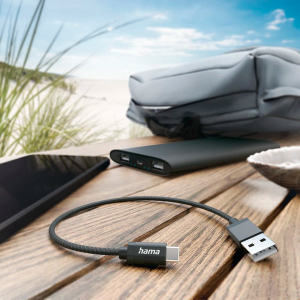 Hama 00201600 | USB-A to USB-C charging cable | 0.2 m | Black