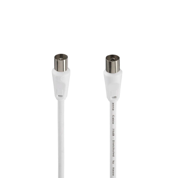 Hama 00205028 | Antenna cable | Coax plug to socket | 1.5 m | White