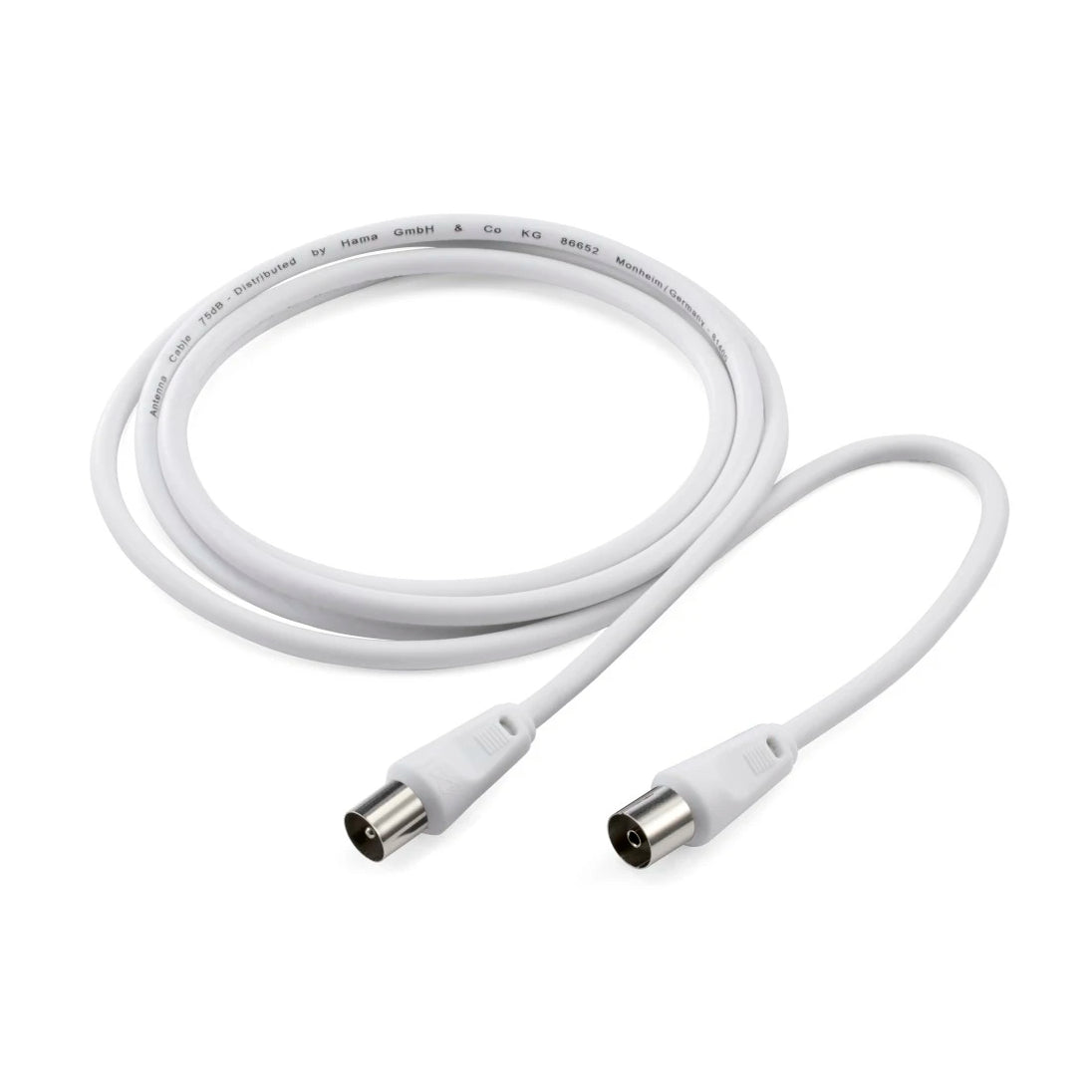 Hama 00205028 | Antenna cable | Coax plug to socket | 1.5 m | White