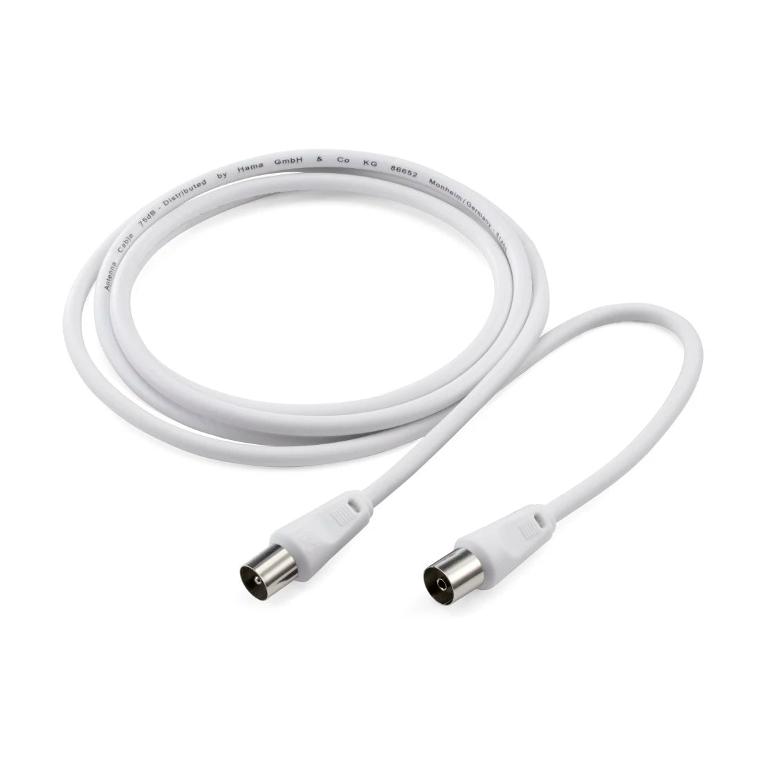 Hama 00205028 | Antenna cable | Coax plug to socket | 1.5 m | White