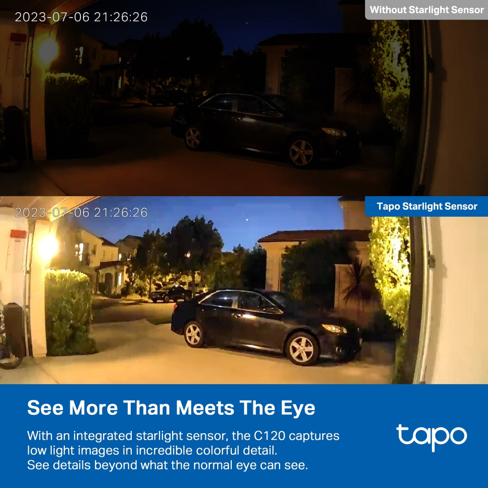 TP-Link Tapo C120 | Indoor/outdoor Wi-Fi security camera | 2K QHD 4MP | White