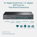 TP-Link JetStream TL-SG3210 | Managed Gigabit switch | 8 RJ45 and 2 SFP ports