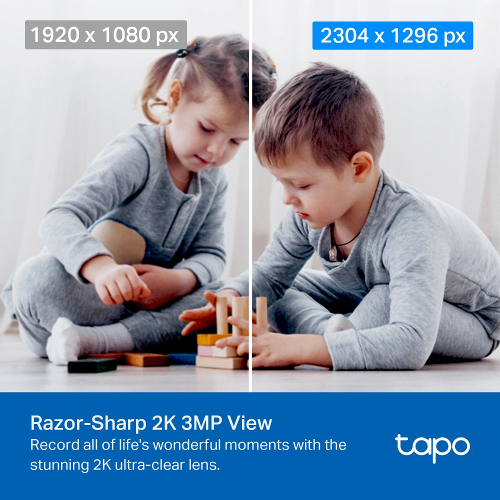 TP-Link Tapo C210P2 | Wi-Fi security cameras | 2K 3MP pan and tilt | 2-pack