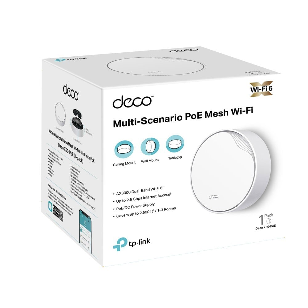 TP-Link Deco X50-PoE | Mesh Wi-Fi system | 1-pack