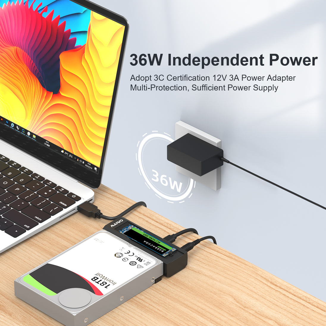 MAIWO K10635N | HDD and SSD duplicator | USB-C 10Gbps | Black