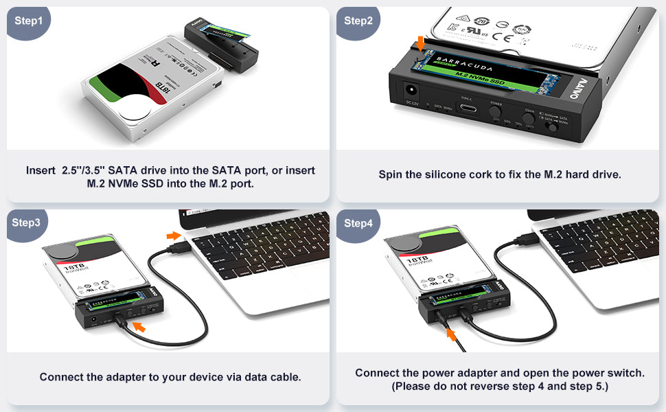 MAIWO K10635N | HDD and SSD duplicator | USB-C 10Gbps | Black