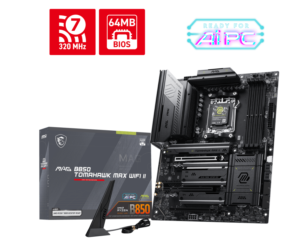 MSI MAG B850 TOMAHAWK MAX WIFI II | ATX motherboard | AM5 with Wi-Fi 7