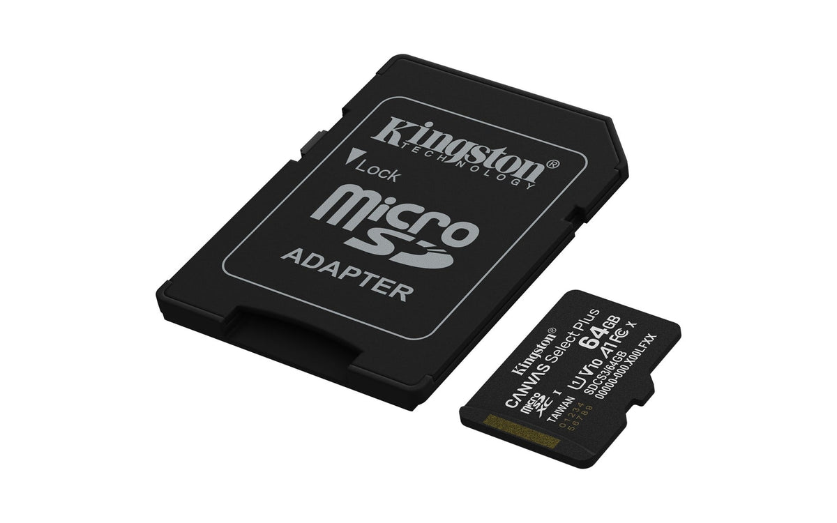Kingston Canvas Select Plus | 64GB microSDXC card | UHS-I U1 A1 V10 | SD adapter