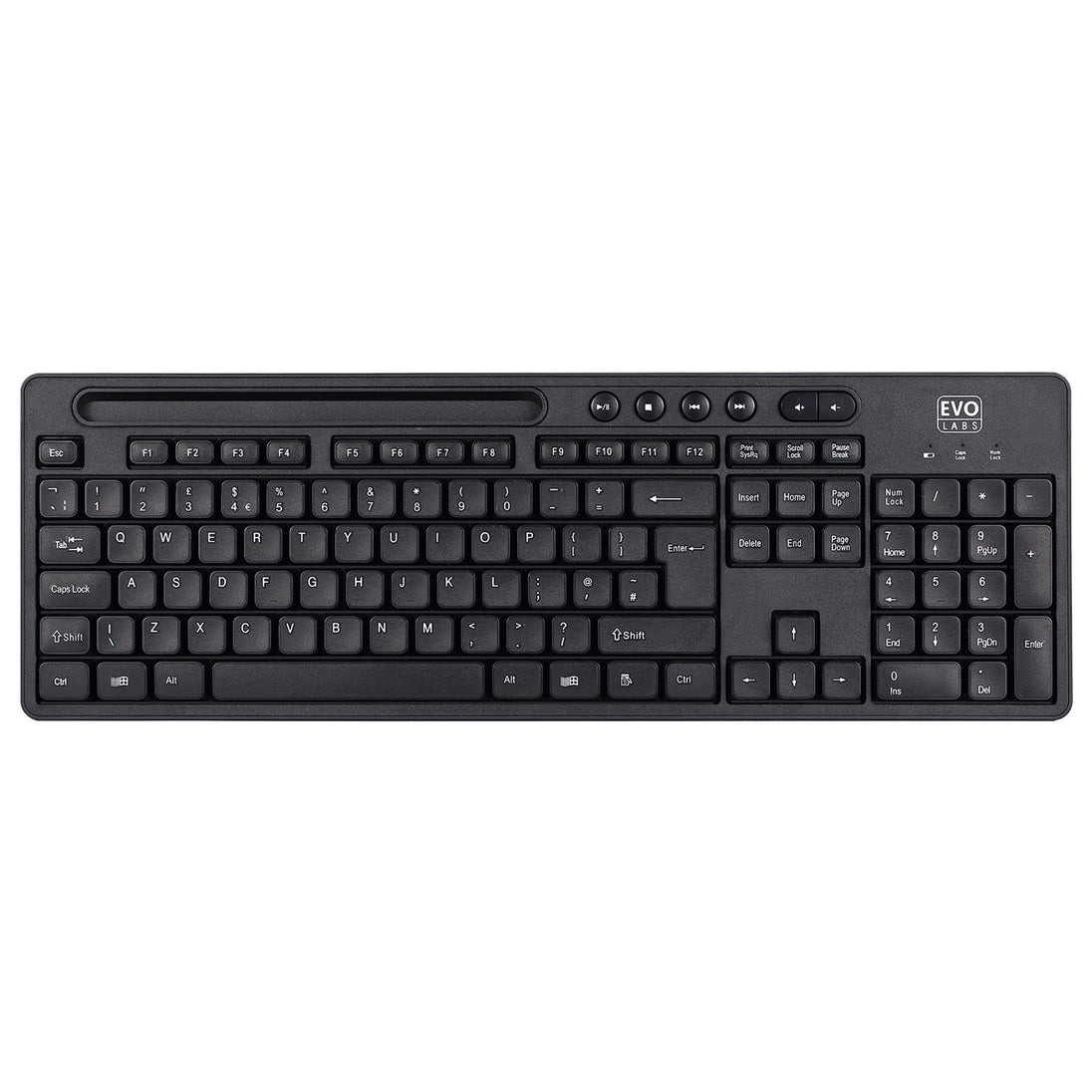 Evo Labs WM-757UK | Wireless keyboard and mouse set | UK QWERTY | Black