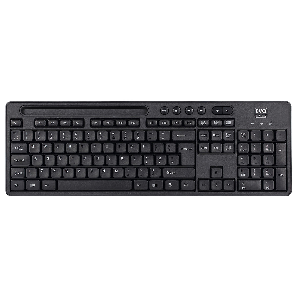 Evo Labs WM-757UK | Wireless keyboard and mouse set | UK QWERTY | Black