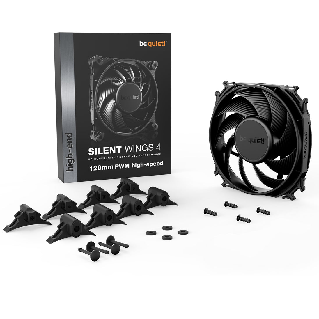be quiet! Silent Wings 4 | 120mm PWM fan | 2500rpm high-speed | Black