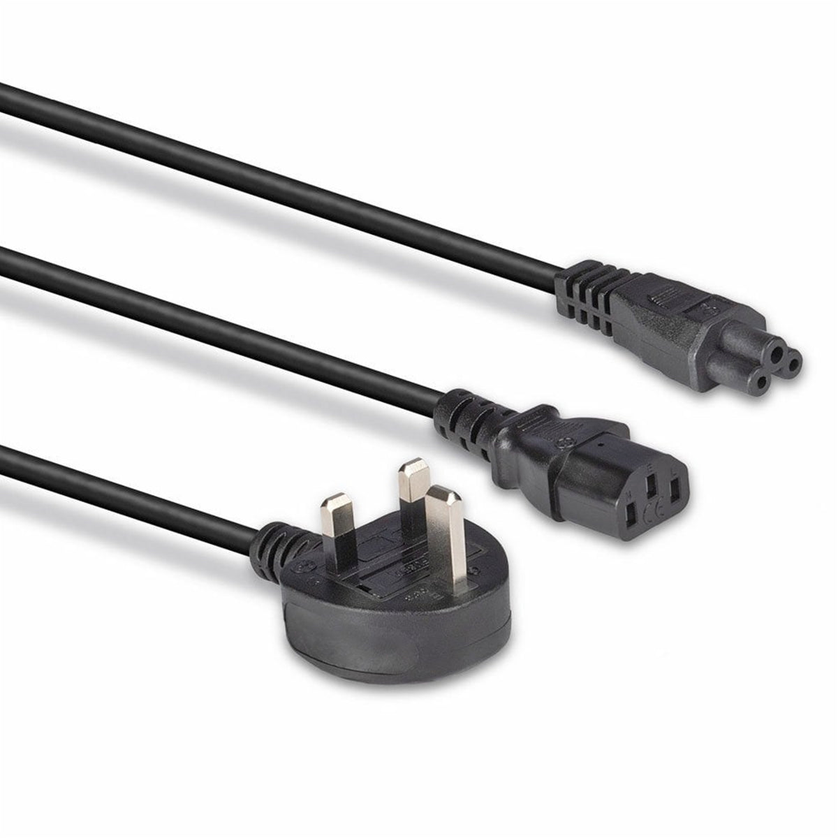 LINDY 30374 | Mains splitter cable | UK plug to IEC C13 and C5 | 2.5 m | Black