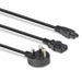 LINDY 30374 | Mains splitter cable | UK plug to IEC C13 and C5 | 2.5 m | Black