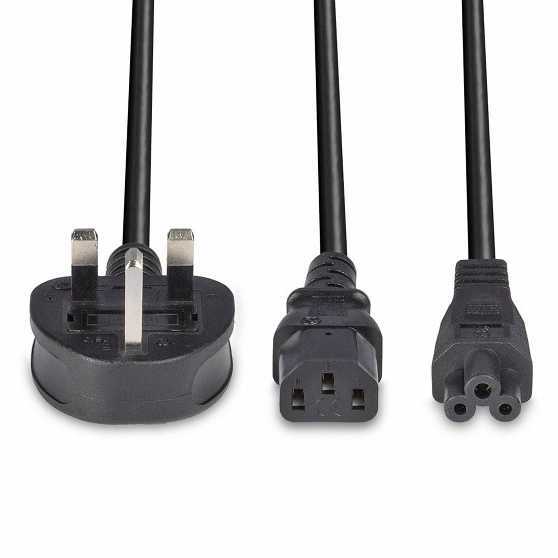 LINDY 30374 | Mains splitter cable | UK plug to IEC C13 and C5 | 2.5 m | Black
