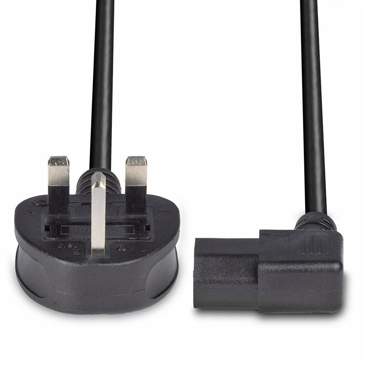 LINDY 30446 | Mains power cable | UK plug to angled IEC C13 | 1 m | Black