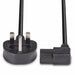 LINDY 30446 | Mains power cable | UK plug to angled IEC C13 | 1 m | Black