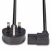 LINDY 30446 | Mains power cable | UK plug to angled IEC C13 | 1 m | Black