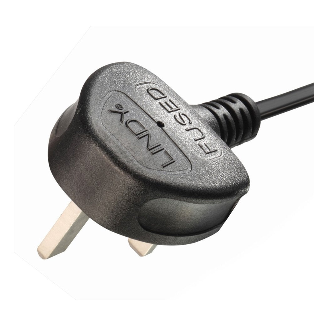 LINDY 30446 | Mains power cable | UK plug to angled IEC C13 | 1 m | Black