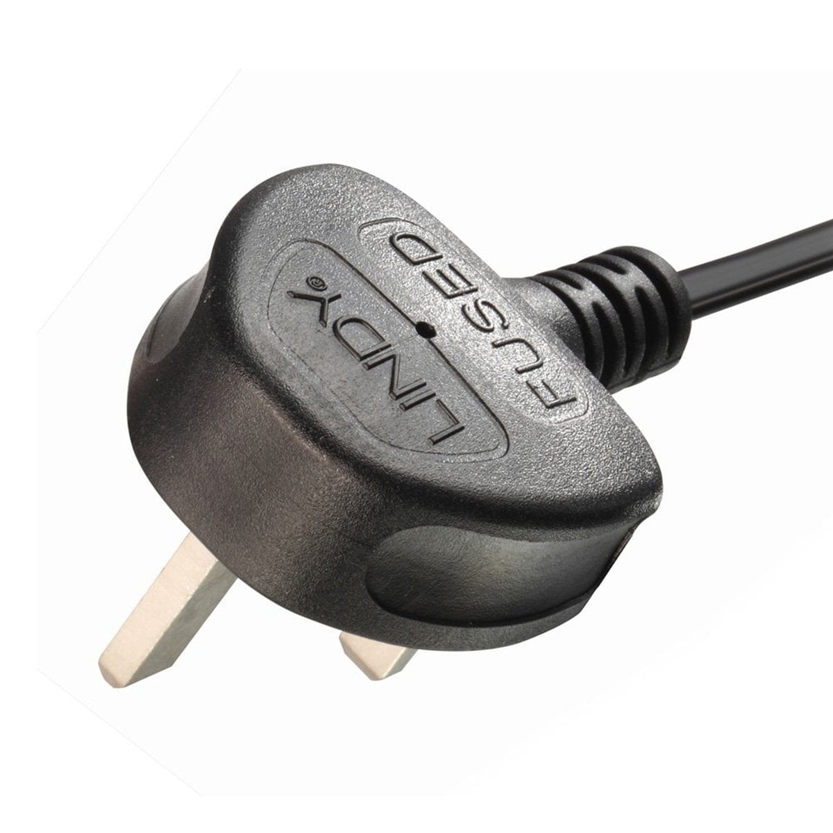 LINDY 30446 | Mains power cable | UK plug to angled IEC C13 | 1 m | Black
