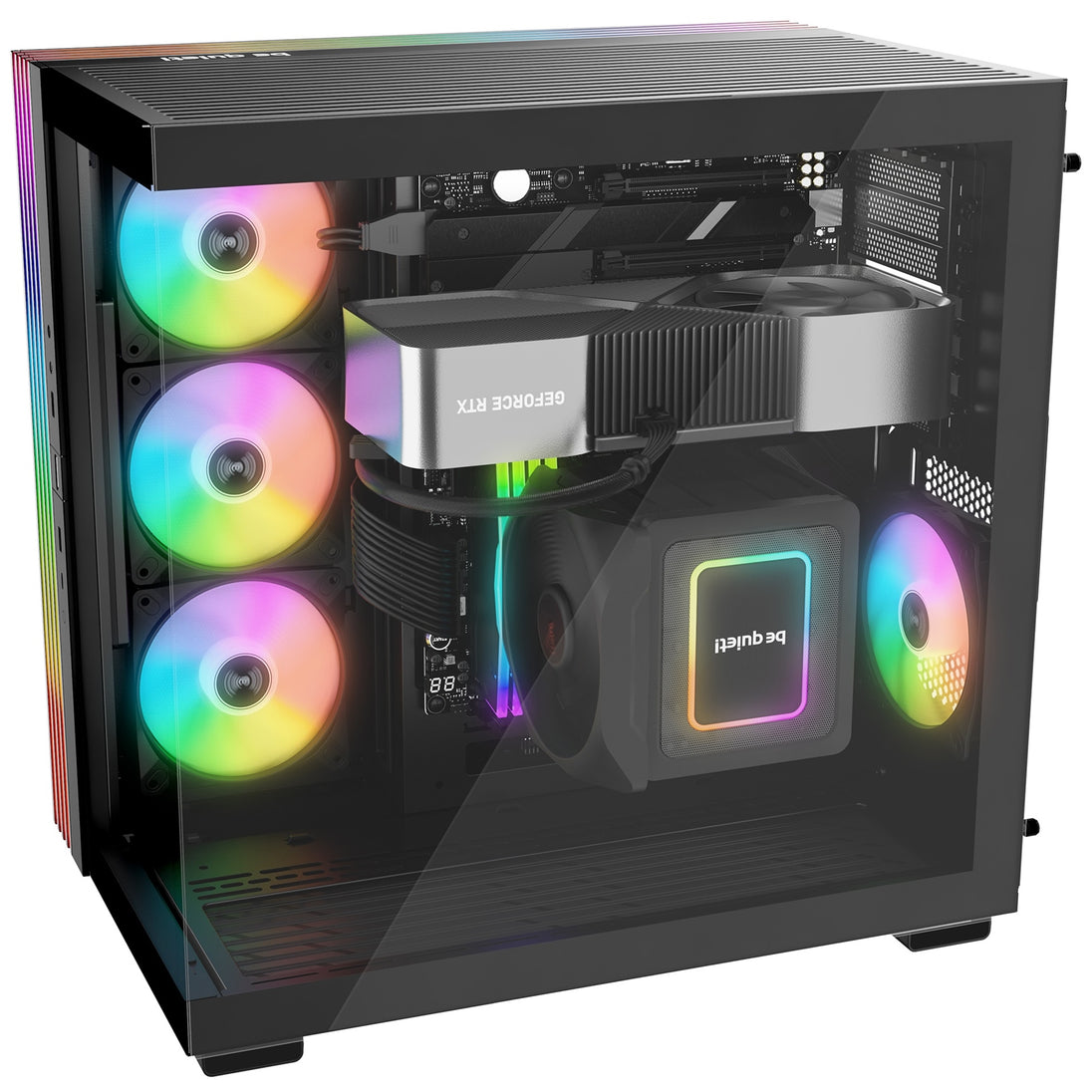 be quiet! Light Base 600 LX | Mid tower PC case | 4 x 120 mm ARGB fans | Black