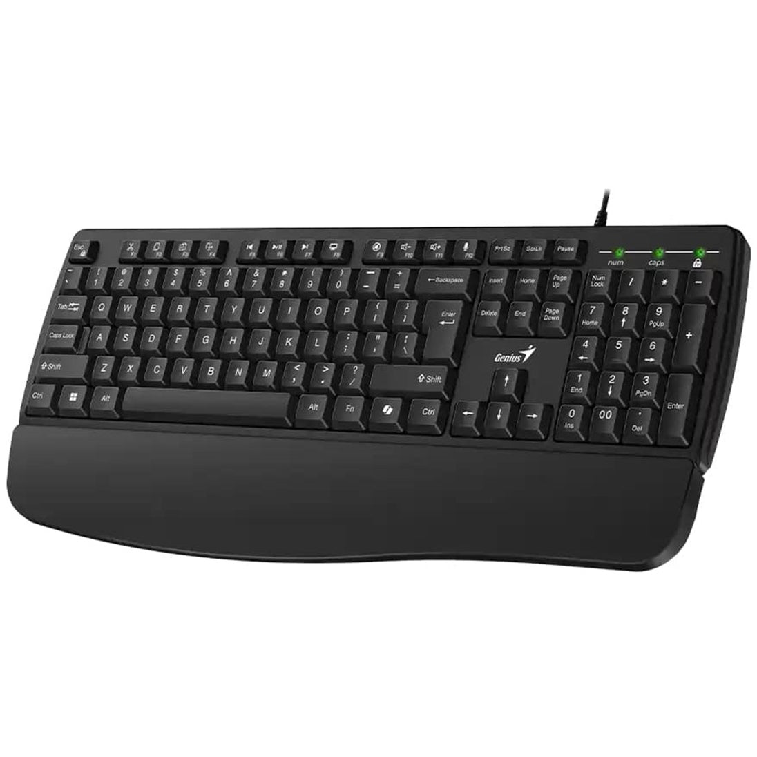 Genius KB-123 | USB wired keyboard | Copilot key and palm rest | Black