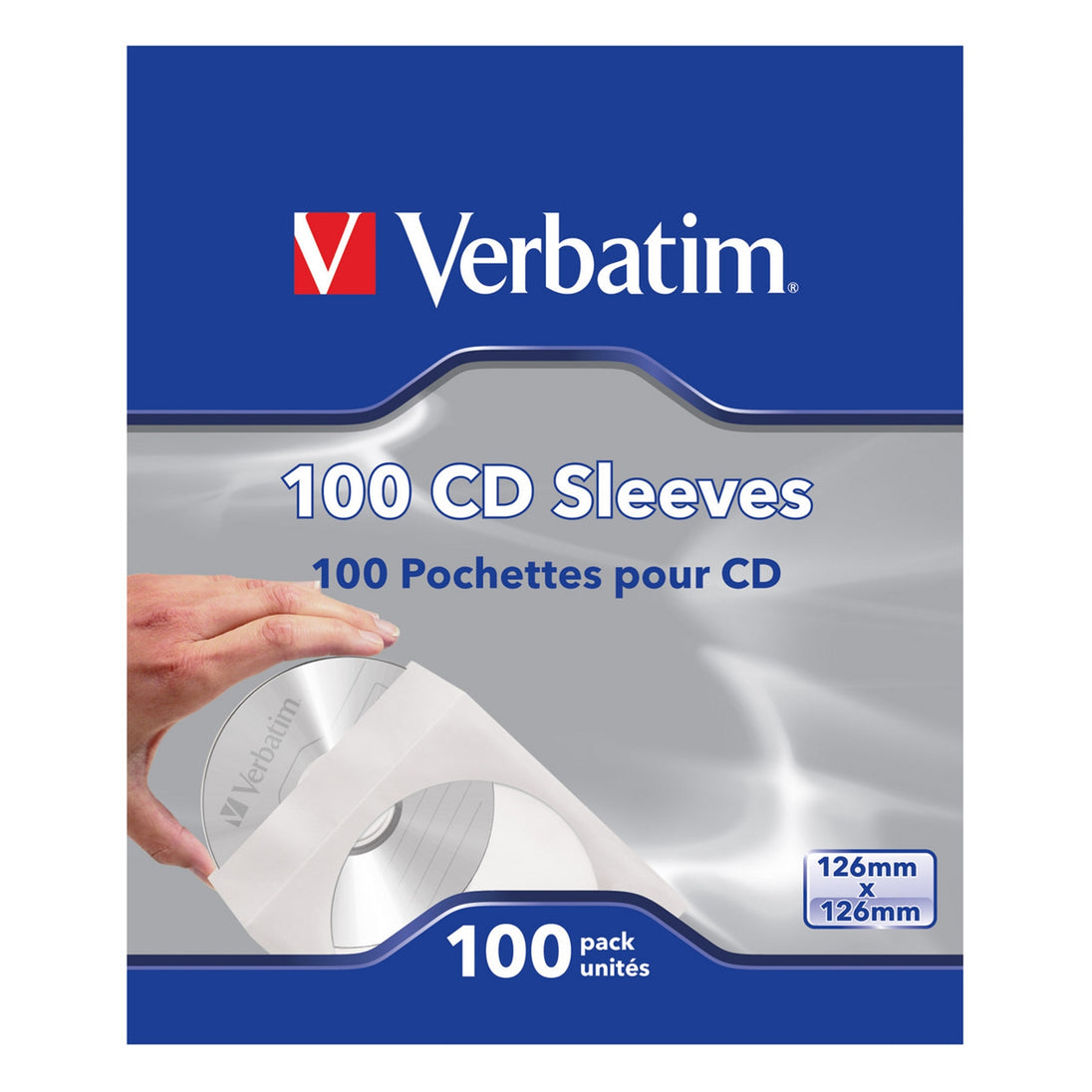 Verbatim 49976 | CD and DVD paper sleeves | 100-pack | Clear window