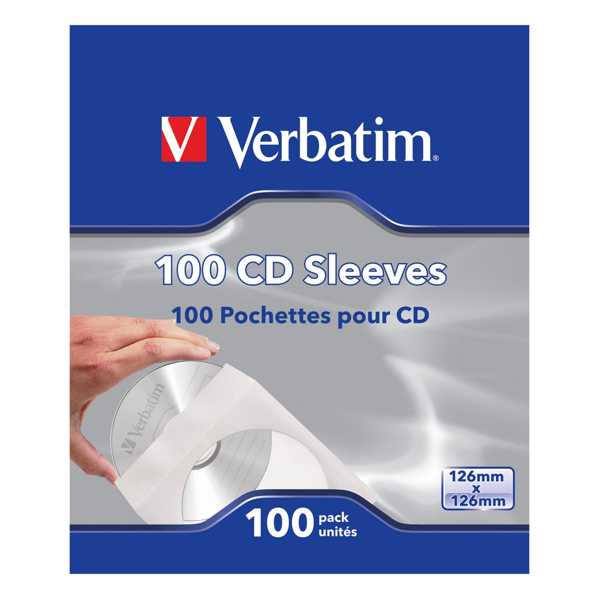 Verbatim 49976 | CD and DVD paper sleeves | 100-pack | Clear window
