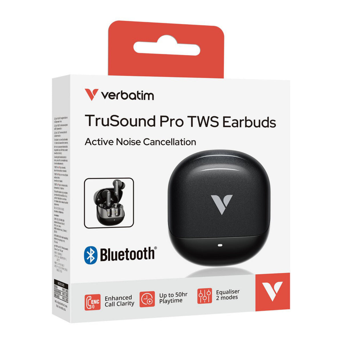 Verbatim TruSound Pro | Wireless earbuds | ANC and ENC | Black