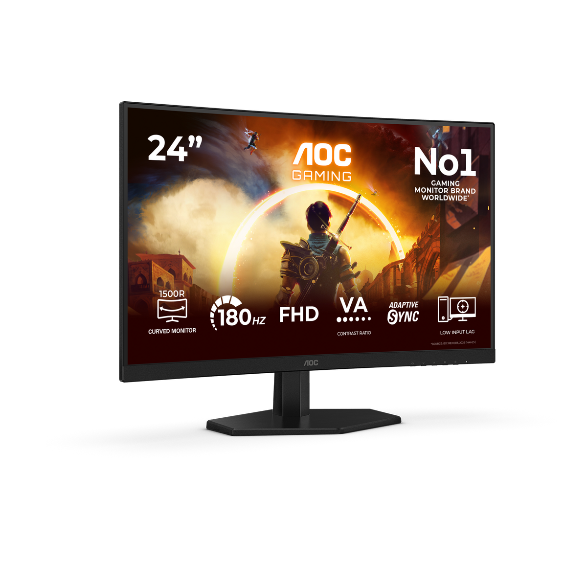 AOC C24G42FE | Curved gaming monitor | 23.6-inch FHD 180Hz | Black