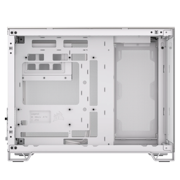 CORSAIR 2500X | Micro ATX PC case | Dual chamber | White/Satin Gray Aluminum