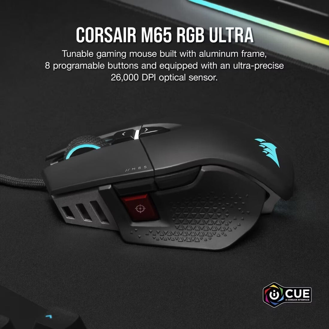 CORSAIR M65 RGB ULTRA | Wired gaming mouse | 26,000 DPI | Black
