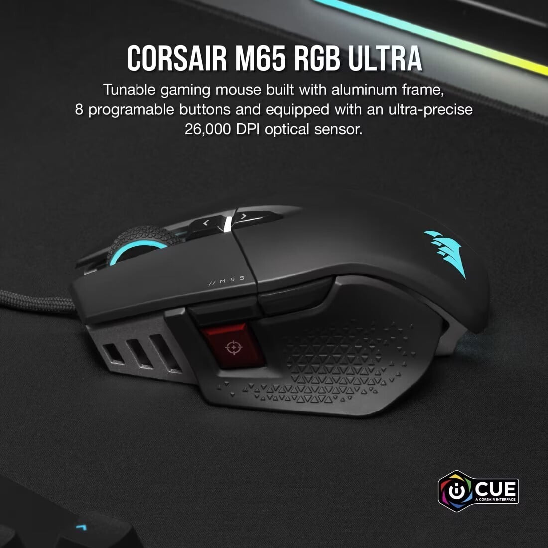 CORSAIR M65 RGB ULTRA | Wired gaming mouse | 26,000 DPI | Black