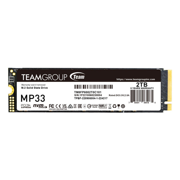 TEAM MP33 | M.2 NVMe SSD | 2TB PCIe Gen3 x4 | 2280