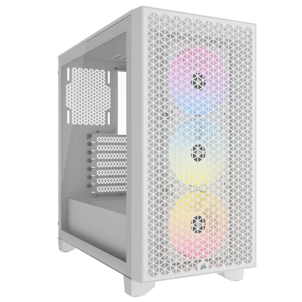 CORSAIR 3000D RGB AIRFLOW | Mid-tower PC case | Three AR120 RGB fans | White