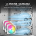 CORSAIR 3000D RGB AIRFLOW | Mid-tower PC case | Three AR120 RGB fans | White